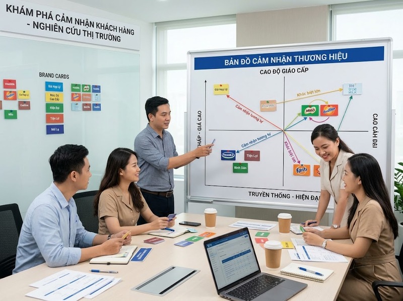 Bản đồ định vị thương hiệu giúp so sánh vị trí thương hiệu với đối thủ