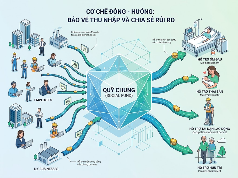 Bảo hiểm xã hội bắt buộc bảo đảm những quyền lợi nào cho người lao động?