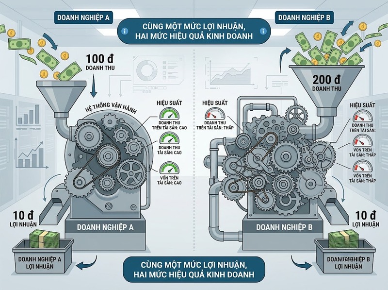 Chỉ số khả năng sinh lời đo hiệu quả tạo lợi nhuận từ doanh thu và vốn