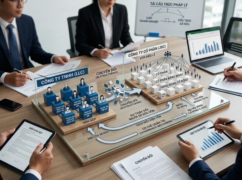 Chuyển đổi loại hình doanh nghiệp làm thay đổi cơ cấu pháp lý như thế nào?