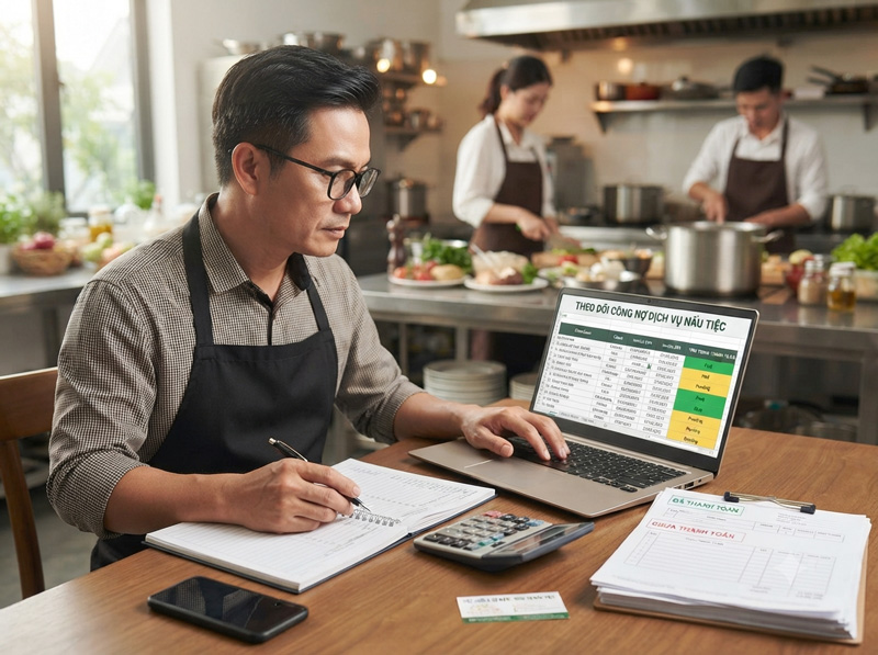 Cách quản lý công nợ an toàn cho dịch vụ nấu tiệc