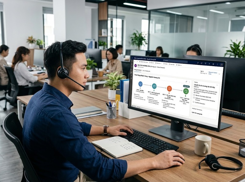 CRM bán hàng giúp quản lý khách hàng, cơ hội và quy trình chuyển đổi