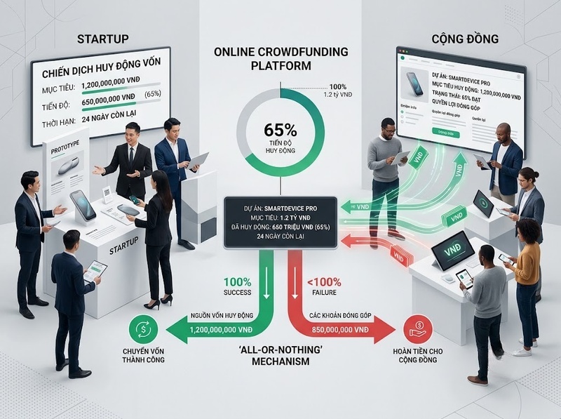 Crowdfunding giúp startup huy động vốn từ cộng đồng theo những hình thức nào?