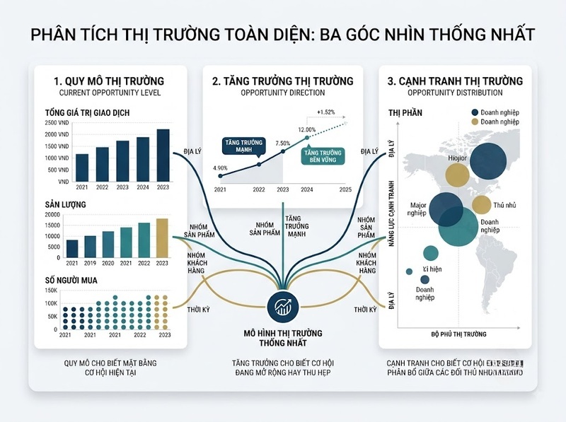 Đánh giá tiềm năng thị trường theo quy mô, tăng trưởng và mức cạnh tranh