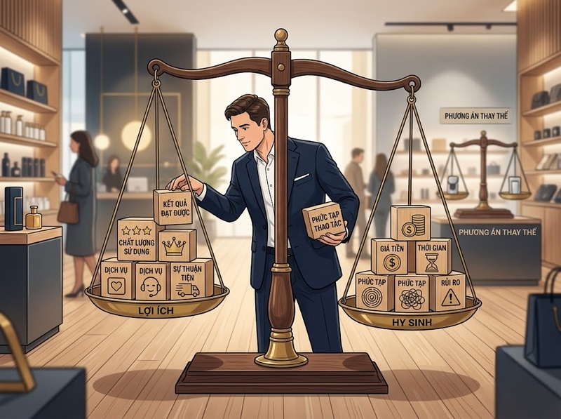 Giá trị khách hàng hình thành từ lợi ích nhận được và chi phí bỏ ra