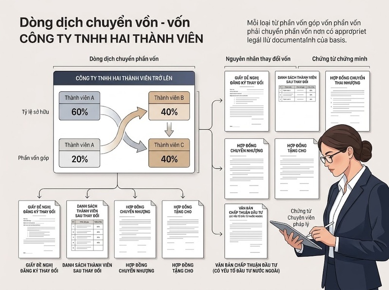 Hồ sơ thay đổi vốn góp cần chuẩn bị những giấy tờ và thông tin nào?