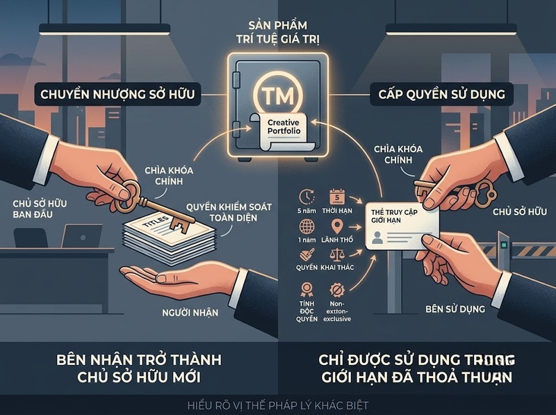Hợp đồng chuyển giao sở hữu trí tuệ cần xác định quyền và phạm vi nào?