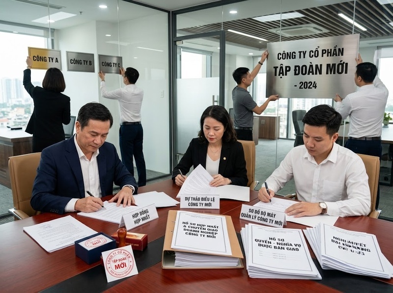 Hợp nhất doanh nghiệp hình thành pháp nhân mới và xử lý doanh nghiệp cũ thế nào?