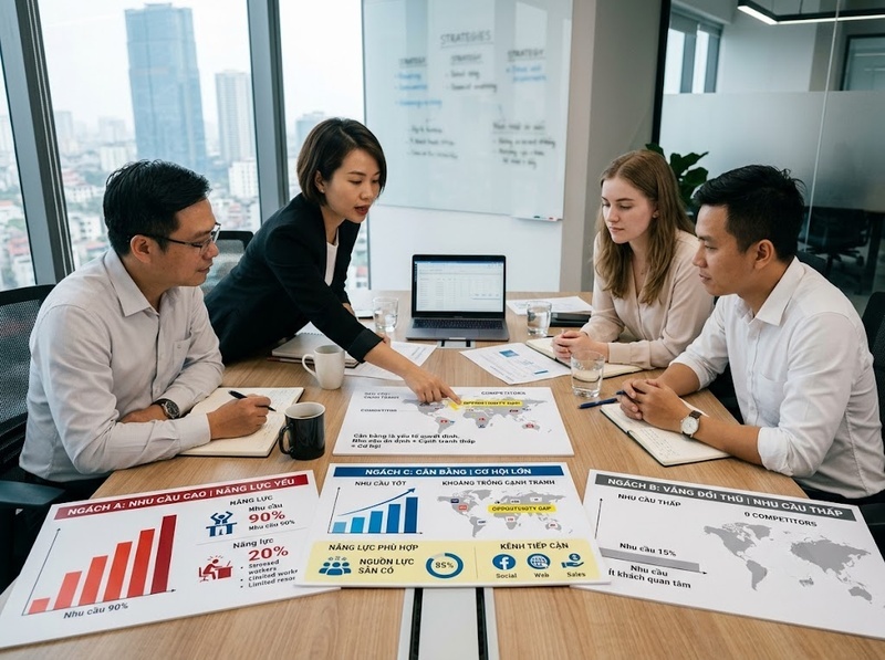 Lựa chọn thị trường ngách theo nhu cầu, cạnh tranh và khả năng phục vụ