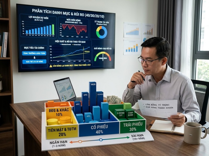Phân bổ tài sản xác định tỷ trọng đầu tư theo mục tiêu và rủi ro