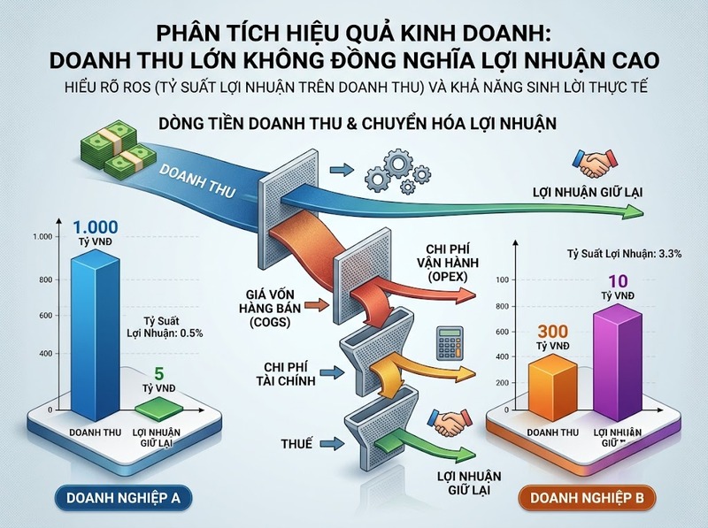 ROS là gì? Cách đánh giá lợi nhuận tạo ra từ doanh thu