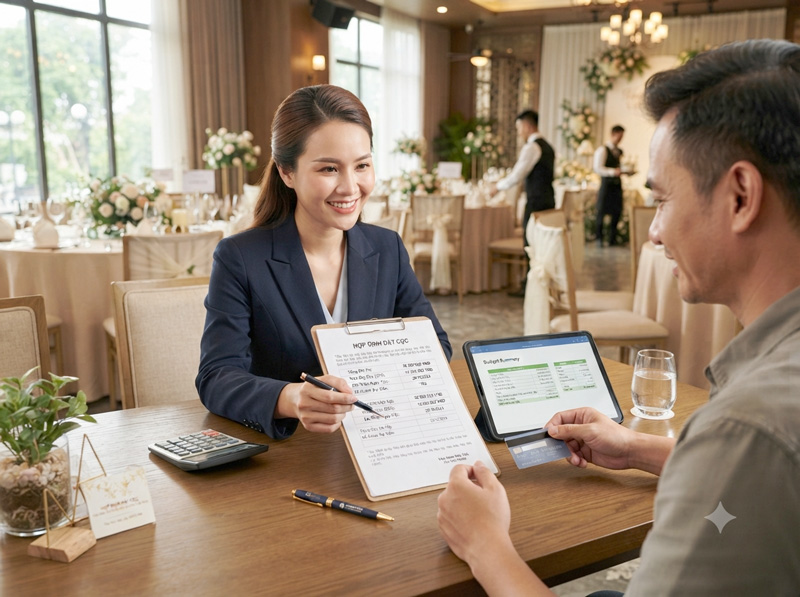 Cách xác định mức đặt cọc phù hợp khi nhận đơn tiệc