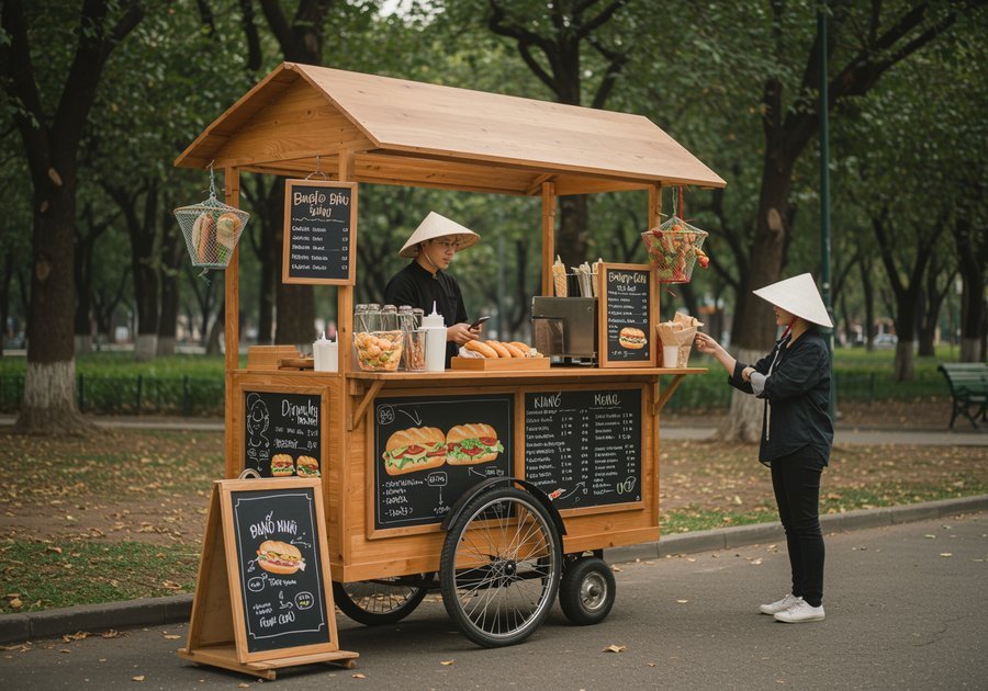 Các mẫu xe bánh mì có thiết kế đẹp phù hợp cho người mới khởi nghiệp